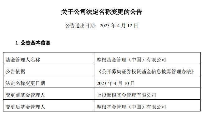 股权转让完成<strong></p>
<p>上投摩根基金管理</strong>，上投摩根基金正式改名为摩根基金