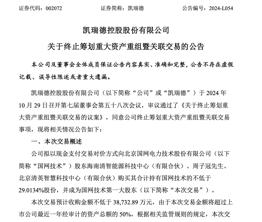 上万股民懵了<strong></p>
<p>UP平台</strong>！股价一字跌停！这家公司突发公告：重大资产重组终止！“至少一个月不再筹划”