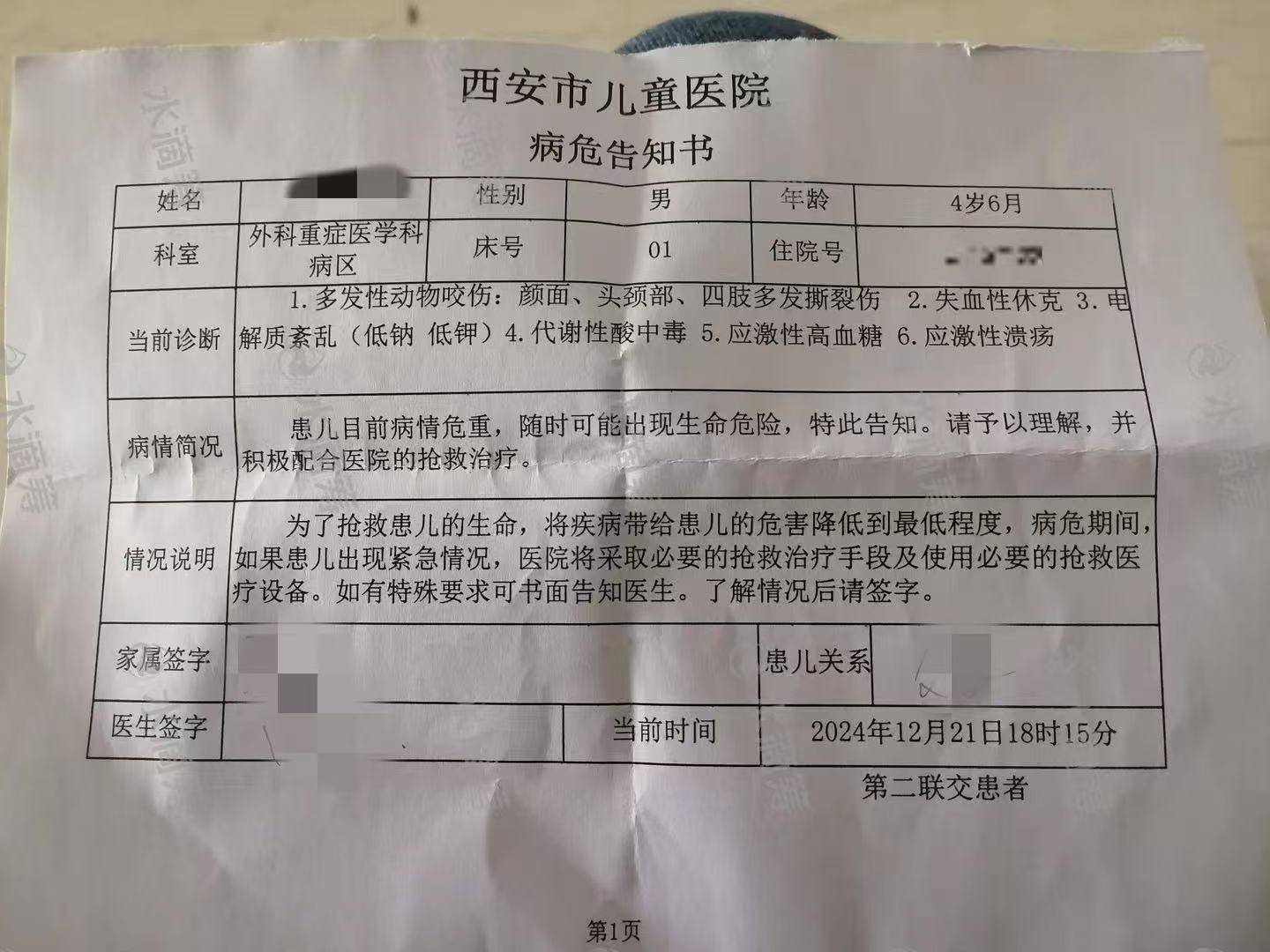 西安男童遭恶犬咬伤病危<strong></p>
<p>币圈平台</strong>，父亲称其右眼或保不住！警方回应
