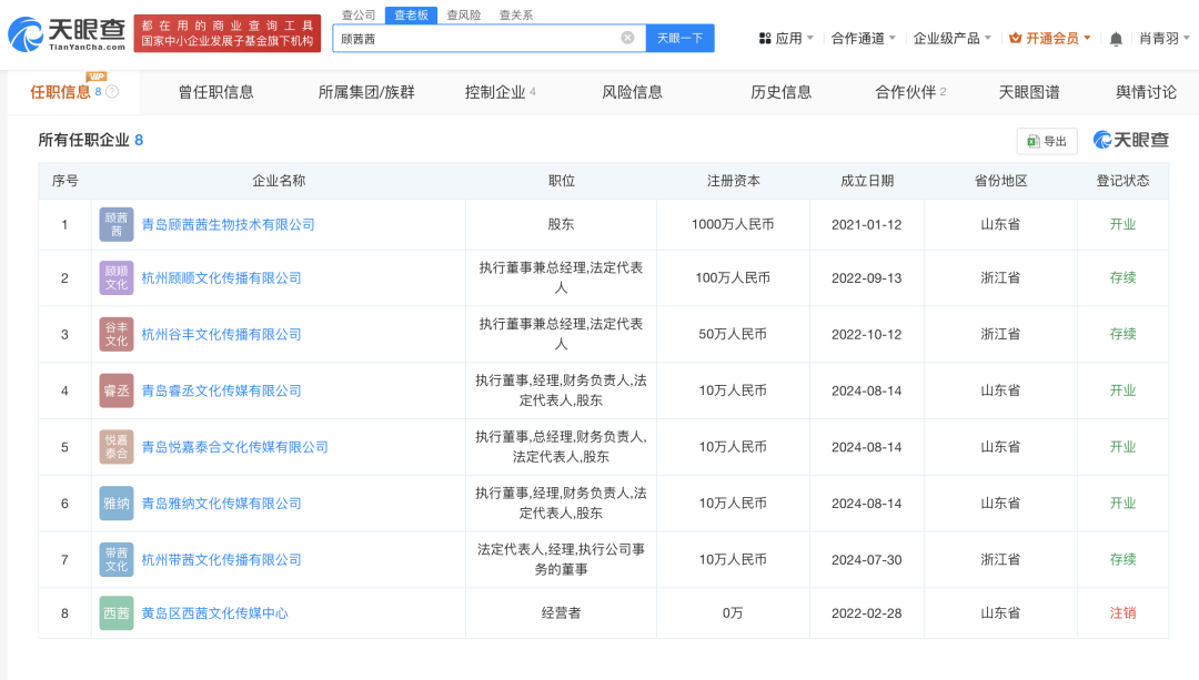 知名网红自曝“日收入超30万”引热议<strong></p>
<p>中币网交易平台</strong>，名下关联8家企业
