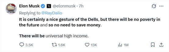 马斯克:AI将创造“全民高收入” 存钱将变得不再必要<strong></p>
<p>虚拟币比赛</strong>!